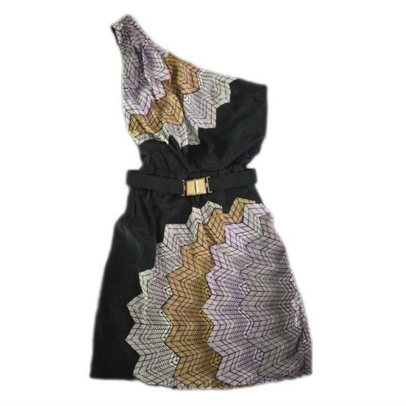 BCBG Max Azria Silk One-Shoulder Dress XS - Picture 2 of 9